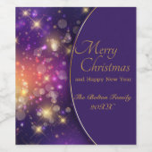 Merry Christmas Personalized Weinetikett (Einzelnes Label)