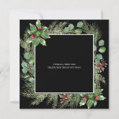 Merry Christmas Pet Photo Wreath Square Card (Rückseite)