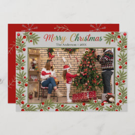 Merry Christmas Photo Card – Personalized Holiday  Dankeskarte