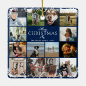 Merry Christmas Photo Collage Ceramic Ornament (Rückseite)