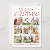Merry Christmas Photo Collage Feiertagskarte (Vorderseite)