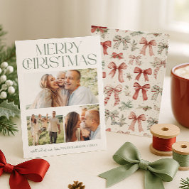 Merry Christmas Photo Collage Feiertagskarte