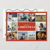 Merry Christmas Photo Collage Feiertagskarte (Vorne/Hinten)