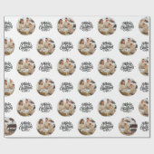Merry Christmas Photo Collage Personalized Geschenkpapier (Flach)