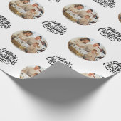 Merry Christmas Photo Collage Personalized Geschenkpapier (Ecke)