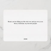 Merry Christmas Photo  Folien Feiertagskarte (Rückseite)