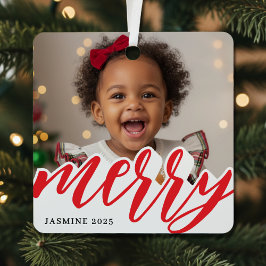 Merry Christmas Photo Holiday Ornament Aus Metall
