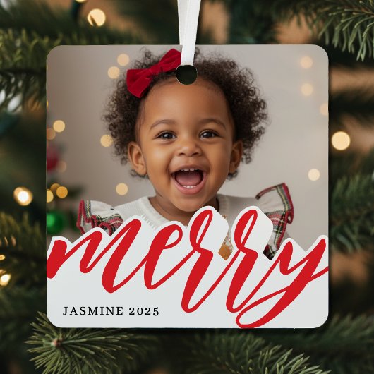 Merry Christmas Photo Holiday Ornament Aus Metall