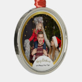 Merry Christmas Photo Holidays Ornament Aus Metall (Rechts)