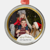 Merry Christmas  Photo Holidays  Ornament Aus Metall (Vorne)
