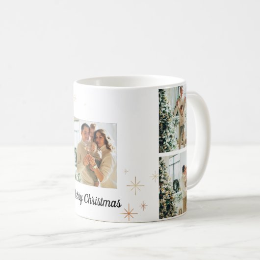 Merry Christmas Photo Mug – Your Family Collage Kaffeetasse (VorderseiteRechts)