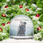 Merry Christmas Photo Red Green Script Overlay Schneekugeln (Weihnachten)
