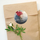 Merry Christmas Photo Script Template  Runder Aufkleber
