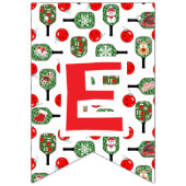 Merry Christmas Pickleball Party Decorations Wimpelkette (Zweite Fahne)
