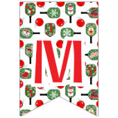 Merry Christmas Pickleball Party Decorations Wimpelkette (Erste Fahne)