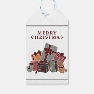 MERRY CHRISTMAS, Pile of Gifts - Geschenketags Geschenkanhänger