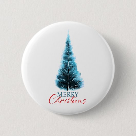 Merry Christmas pine tree Button (Vorderseite)