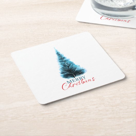Merry Christmas pine tree Rechteckiger Pappuntersetzer (angewinkelt)