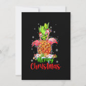 Merry Christmas Pineapple Flamingo Funny Xmas Einladung (Vorderseite)