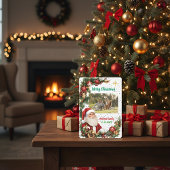 Merry Christmas Pineneedle Photo Feiertagskarte