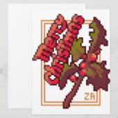 Merry Christmas pixel art Feiertagskarte (Vorne/Hinten)