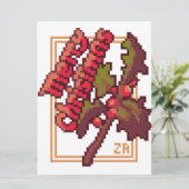 Merry Christmas pixel art Feiertagskarte (Stehend Vorderseite)