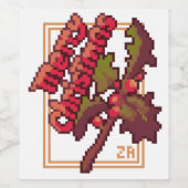 Merry Christmas pixel art Weinetikett (Einzelnes Label)
