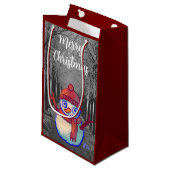 Merry Christmas pixelart, Pixel Art Kleine Geschenktüte (Vorderseite Schrägansicht)