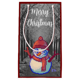 Merry Christmas pixelart, Pixel Art Kleine Geschenktüte