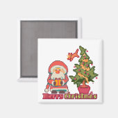 Merry Christmas Pixelart, Pixel Art Magnet (Vorderseite/Rückseite)