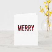 Merry Christmas Plaid Graphic Christmas Letter Pri Karte (Gelbe Blume)