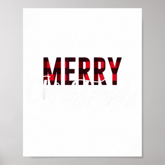 Merry Christmas Plaid Graphic Christmas Letter Pri Poster (Vorne)