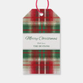 Merry Christmas Plaid Holiday Gift Tag Geschenkanhänger (Rückseite)