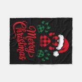 Merry Christmas Plaid Paw Pet Owners Holiday Dog L Fleecedecke (Vorderseite (Horizontal))