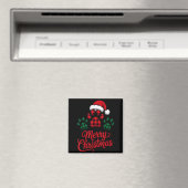 Merry Christmas Plaid Paw Pet Owners Holiday Dog L Magnet (In Situ (Geschirrspüler))