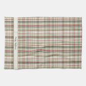 Merry Christmas Plaid - rustic green red ivory Geschirrtuch (Horizontal)