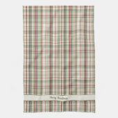 Merry Christmas Plaid - rustic green red ivory Geschirrtuch (Vertikal)