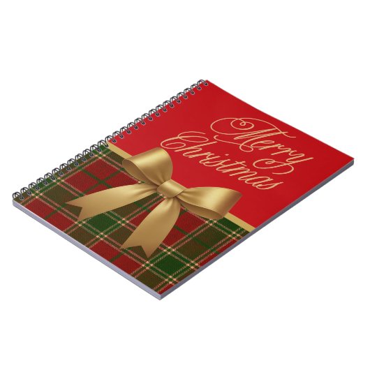 Merry Christmas Plaid Spiral Notebook Notizblock (Linke Seite)