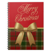 Merry Christmas Plaid Spiral Notebook Notizblock (Vorderseite)