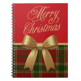 Merry Christmas Plaid Spiral Notebook Notizblock