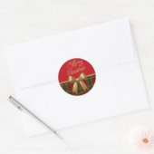 Merry Christmas Plaid Sticker with Gold Bow (Umschlag)