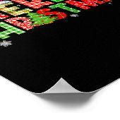 Merry Christmas Plaid Xmas Tree Santa Hat Men Wome Poster (Ecke)