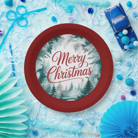 Merry Christmas Plate Pappteller (Party)