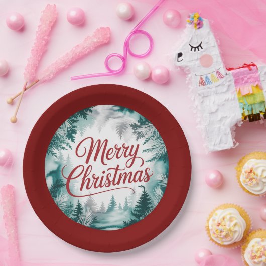 Merry Christmas Plate Pappteller (Party)