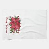 Merry Christmas Poinsettia Kitchen Towel Geschirrtuch (Horizontal)