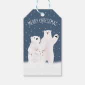 Merry Christmas Polar Bears On Stars Geschenkanhänger (Vorderseite)