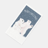 Merry Christmas Polar Bears On Stars Serviette (Ecke)
