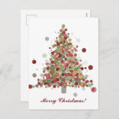 Merry Christmas Polka Dot Tree Feiertagspostkarte (Vorne/Hinten)