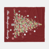 Merry Christmas Polka Dot Tree Fleecedecke (Vorderseite (Horizontal))