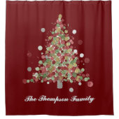 Merry Christmas Polka Dot Tree Holiday Duschvorhang (Vorderseite)